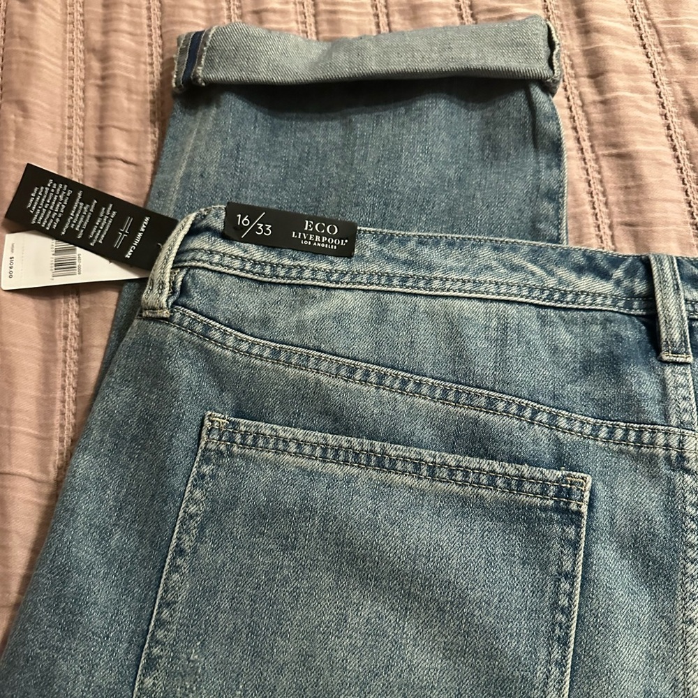 NWT Liverpool Los Angeles Women's Norma Jean Mid-Rise Relaxed Roller - Picture 7 of 15